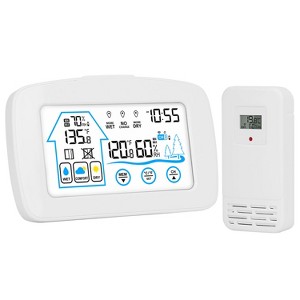 iMountek "Wireless Weather Station with Clock, 196FT Range, Indoor/Outdoor Thermometer, Humidity Monitor" White - 1 of 4