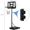 Kids Basketball Hoop,Outdoor Portable Adjustable Basketball Goal System w/ 2 Wheels, 5-7 Ft Swimming Pool Basketball Hoop Outdoor 28in Backboard - 4 of 4