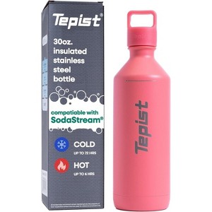 Tepist Twenty0 30 oz Stainless Steel Reusable Bottle Compatible with SodaStream Machines Double Walled, Vacuum Sealed, Leak Proof - 1 of 4
