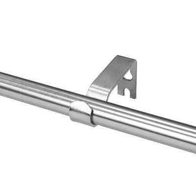 48"-84" Decorative Drapery Single Rod Set with Cage Ball Finials Brushed Nickel - Lumi Home Furnishings: Adjustable Curtain Rods, Zinc Alloy
