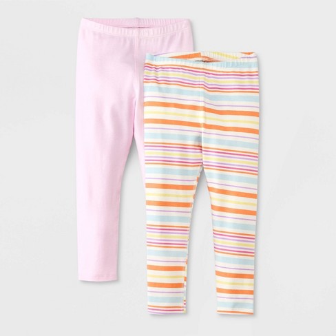 Toddler Girls' 2pk Adaptive Leggings - Cat & Jack™ Black/Pink 4T