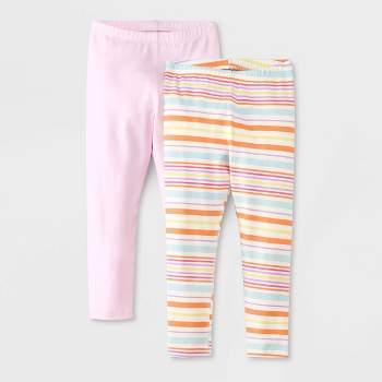 Toddler Girls' 2pk Adaptive Striped Leggings - Cat & Jack™ Light Pink