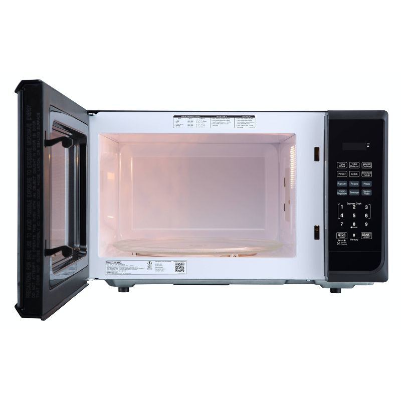 BLACK+DECKER 1.1 cu ft 1000W Microwave Oven - Stainless Steel Black, 3 of 8