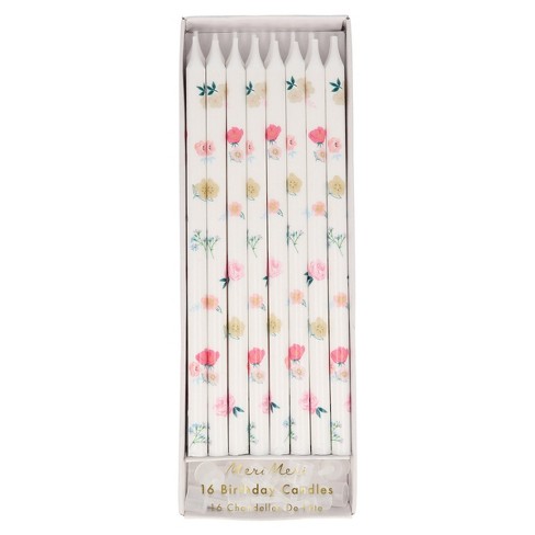 Meri Meri Floral Pattern Candles (Pack of 16)