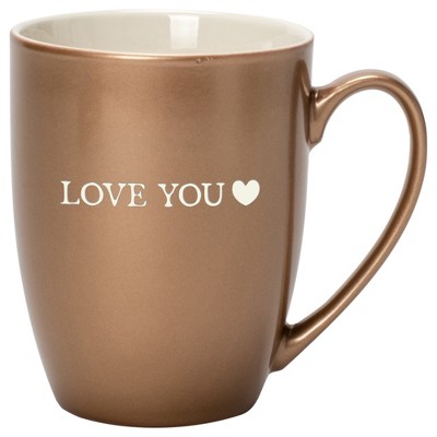 Elanze Designs Love You Bronze 10 ounce New Bone China Coffee Cup Mug