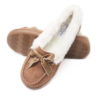 Jessica Simpson Womens Micro-Suede Moccasin with Velvet Bow