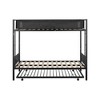 Twin Over Twin Bunk Bed With Trundle, Wood Slats, 2 Side Ladders, Guardrail Metal Bed Frame, No Spring Box Needed Sturdy Metal Frame For Bedroom - 4 of 4