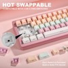 MaseiKar AL71 75% Mechanical Keyboard,Full Aluminum CNC,Hot Swappable Gasket,2.4GHz Wireless BT5.0/USB-C Wired,NKRO Programmable RGB Backlight(Pink) - 3 of 4