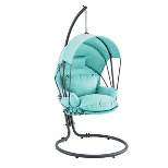 Barton Hanging Chair Lounge Seat Seating Chair Canopy Sun Shade With Stand, Aqua