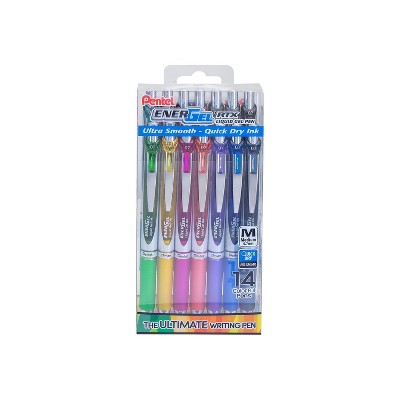 Pentel EnerGel RTX Retractable Gel Pens Medium Point 0.7mm Assorted Ink 14/Pack (BL77PC14M)