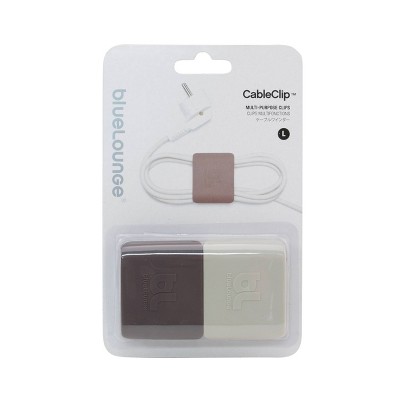 2pk CableClip Multi-Purpose Clips Large Gray/White - BlueLounge