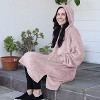 Catalonia Women’s Plush Hoodie Sweatshirt Dress, Casual Snuggly  Pullover Sweater with Kangaroo Pocket, Womens Fall Tops, One Size - 4 of 4