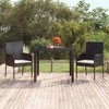 vidaXL Patio Table with Glass Top, Black 35.4"x35.4"x29.5" Poly Rattan - 2 of 4