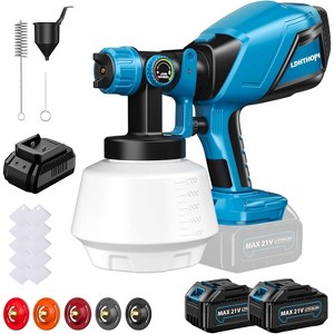 LDHTHOPI Cordless Paint Sprayer Black Blue 1000W HVLP 1200ML Dual 4Ah Batteries Ergonomic for Home Furniture Painting - 1 of 4