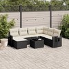 vidaXL 8 Piece Patio Sofa Set with Cushions Black and Cream - Without Table - 2 of 4