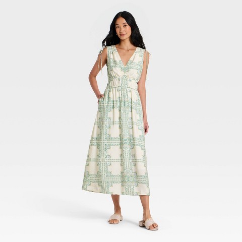 Женские платья A New Day Women's V-Neck Midi Dress - A New Day™ Cream M