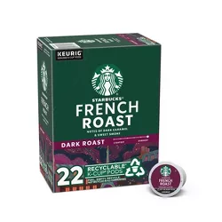 Starbucks Dark Roast K-Cup Coffee Pods — French Roast for Keurig Brewers — 1 box (22 pods)