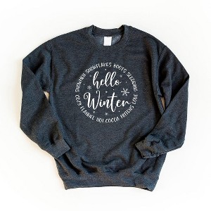 Simply Sage Market Women's Graphic Sweatshirt Hello Winter Circle - 1 of 2