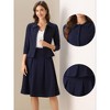 Allegra K Women's Business Office Long Sleeve Blazer Jacket Pleated Skirts 2 Piece Suit Sets Outfits - 2 of 4