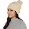 Anna-Kaci Winter Chunky Knit Slouchy Beanie with Faux Fur Pompom Warm Fleece Solid Color Chunky Baggy Hat for Women - 4 of 4