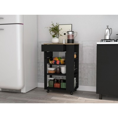 Grungis Kitchen Island Cart with 5-Shelf,Kitchen Island with 1-Drawer Kitchen Cart,Island Table for Kitchen