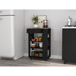Grungis Kitchen Island Cart with 5-Shelf,Kitchen Island with 1-Drawer Kitchen Cart,Island Table for Kitchen - 1 of 4