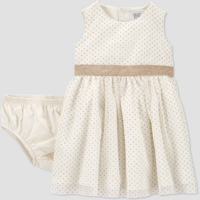 cream baby dress
