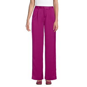 Lands' End Women's Satin Elastic Back Wide Leg Pants - 1 of 3