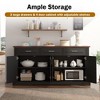 Kumasinova 63" Buffet Cabinet with 4 Fluted Doors,Sideboard Storage Cabinet with 3 Drawers,Wood Storage Console Table for Kitchen,Entryway - 2 of 4