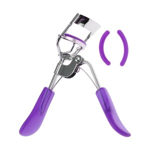 Unique Bargains Women Chrome Flat Handle Eyelash Curler 1 Pc - 1 of 3