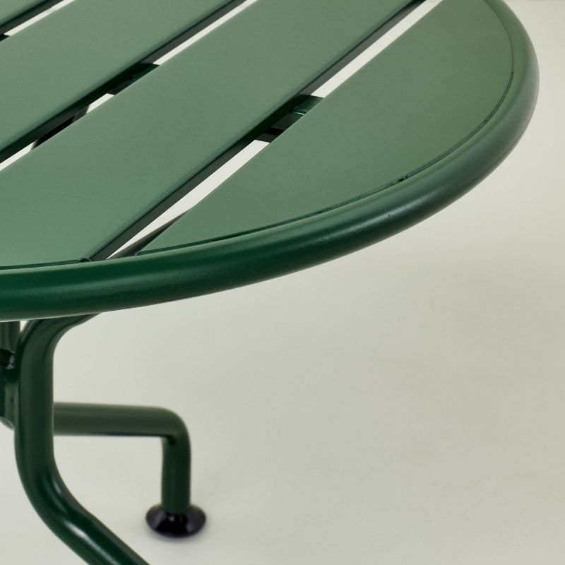 Slat Metal Round Outdoor Patio Accent Table - Green - Hearth &#38; Hand&#8482; with Magnolia, 5 of 7