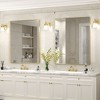 Apmir 30 in. W x 36 in. H Rectangular Aluminum Alloy Framed and Tempered Glass Wall Mirror in Brushed Gold - 2 of 4