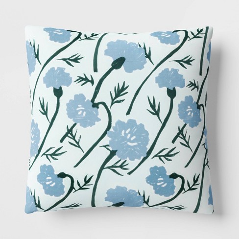 Blue floral outdoor clearance pillows