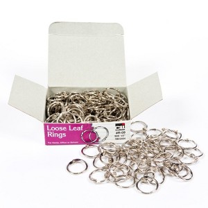 Charles Leonard Loose Leaf Rings with Snap Closure, Nickel Plated, 1/2 Inch Diameter, 100/Box (Case of 2) - 1 of 1