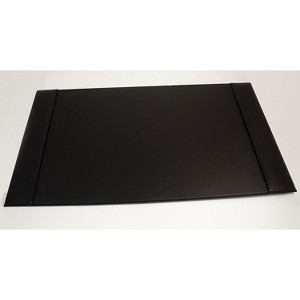 Bey-Berk Faux leather Desk Pad with Side Rail 20" x 34" Black (D1523) - 1 of 2