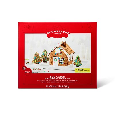 Holiday Log Cabin Gingerbread Cookie Kit - 32.66oz - Wondershop™