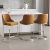 Bekrvio Bar Stools Set of 3, 26” Counter Height with Back - Upholstered PU Leather/Velvet  Steel U-Shaped Base for Kitchen Counter Island - 3 of 4