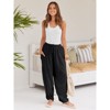 Coolmee Womens Baggy Wide Leg Pants Casual Drawstring Elastic Waisted Palazzo Harem Trousers with Pockets - 3 of 4