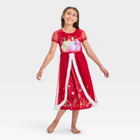 Girls Christmas Princess Dress up Nightgown Red Target