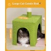 2-Door Large Cat Condo Cave Bed for Big Adult Cats, 41.2'' Cute Cat Tower with Scratching Posts - 4 of 4