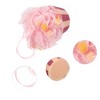 Unique Bargains Bathroom Cartoon Bath Shower Loofah Sponge 5.12"x5.91" Pink Yellow 1 Pc - 3 of 4