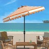 Maui Single Scallop Striped 9Ft Crank Push Button Tilt Umbrella - PAT8011 - Safavieh - 2 of 3