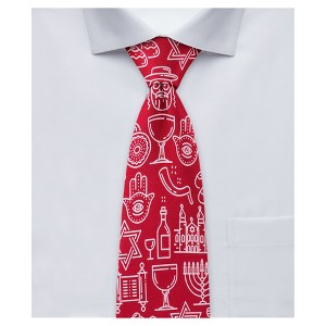 Jacob Alexander Men's Happy Hanukkah Jewish Symbols Necktie - 1 of 4
