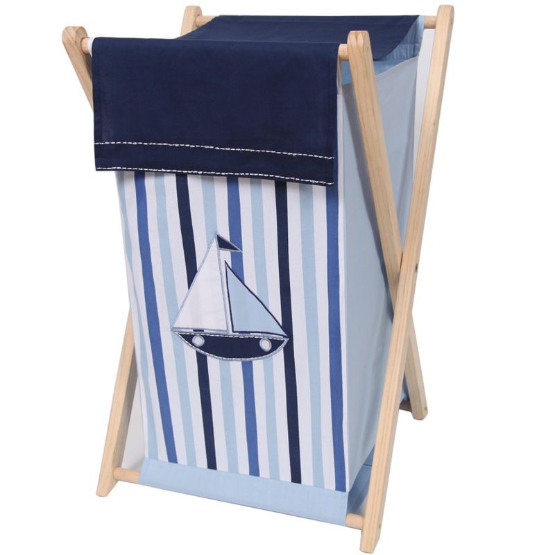 Bacati - Little Sailor Laundry Hamper with Wooden Frame, 1 of 5