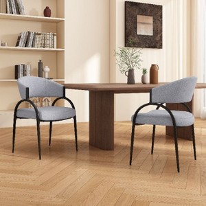 CAVINAS 32.75"H Upholstered Dining Chair Set of 2, Side Chair with Metal Legs and Cushioned Backrest - 1 of 4
