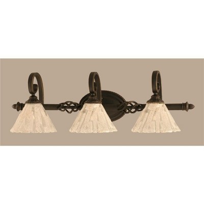 Toltec Lighting Elegante 3 - Light Vanity in  Dark Granite with 7" Italian Ice Shade