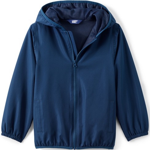 Lands End Kids Waterproof Hooded Packable Rain Jacket Medium Navy Target