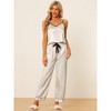 cheibear Women's Satin Silky Summer Camisole and Pants Sleepwear Pajama Sets - 3 of 4