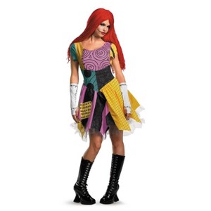 Adult Disney the Nightmare Before Christmas Sally Deluxe Halloween Costume Dress - 1 of 4