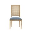 Christopher Knight Home Set of 2 Peyton French Country Fabric Upholstered Wood and Cane Dining Chairs Slate Blue - 4 of 4